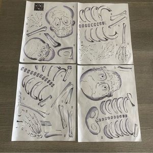 Halloween skeletons peel and stick large wall decals 4 sheets